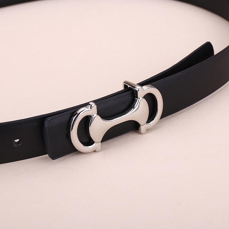 Belt Women'S Premium Anchor Smooth Buckle Leather Cowhide Belt Women'S Decorative Suit Belt