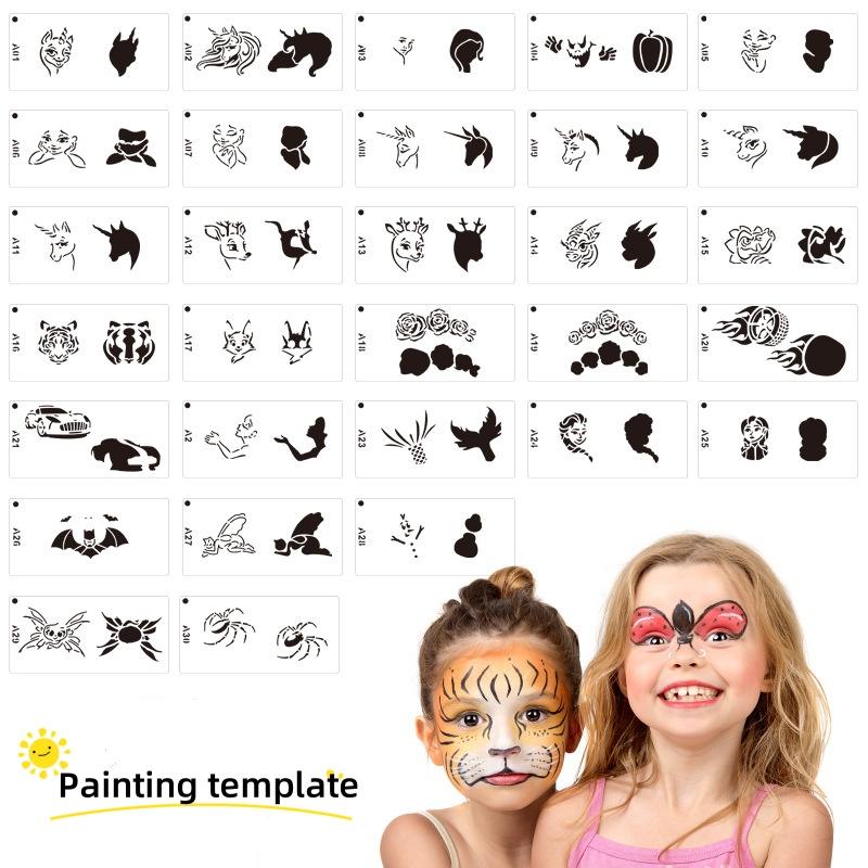 Körpergesichtsmalerei Schablonen Plastik Tattoo Schablonen Gesichts Zeichenschablonen Wiederverwendbare Make-up Schablonen