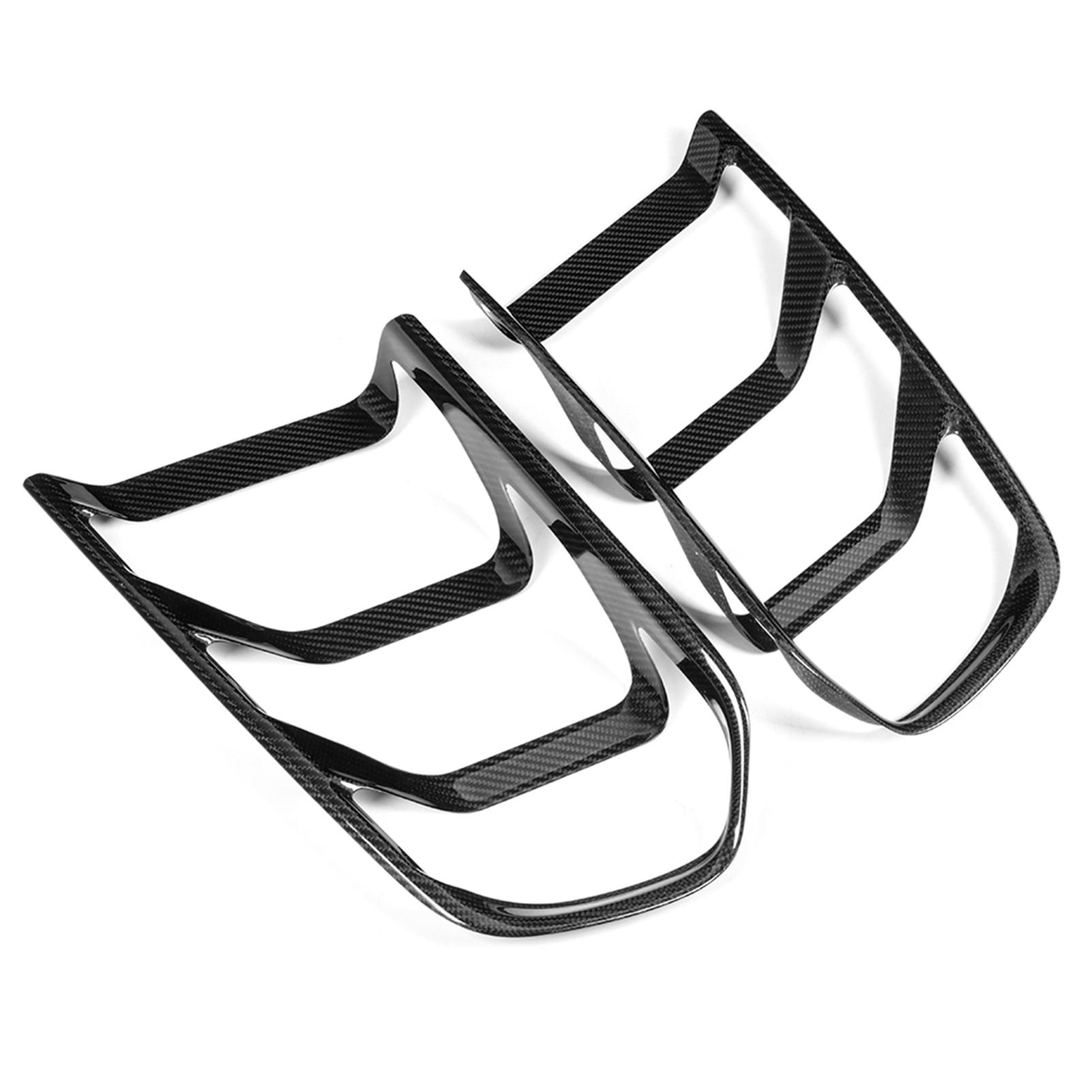 1 Pair Carbon Fiber Rear Bumper Taillight Frame Lamp Cover Trim