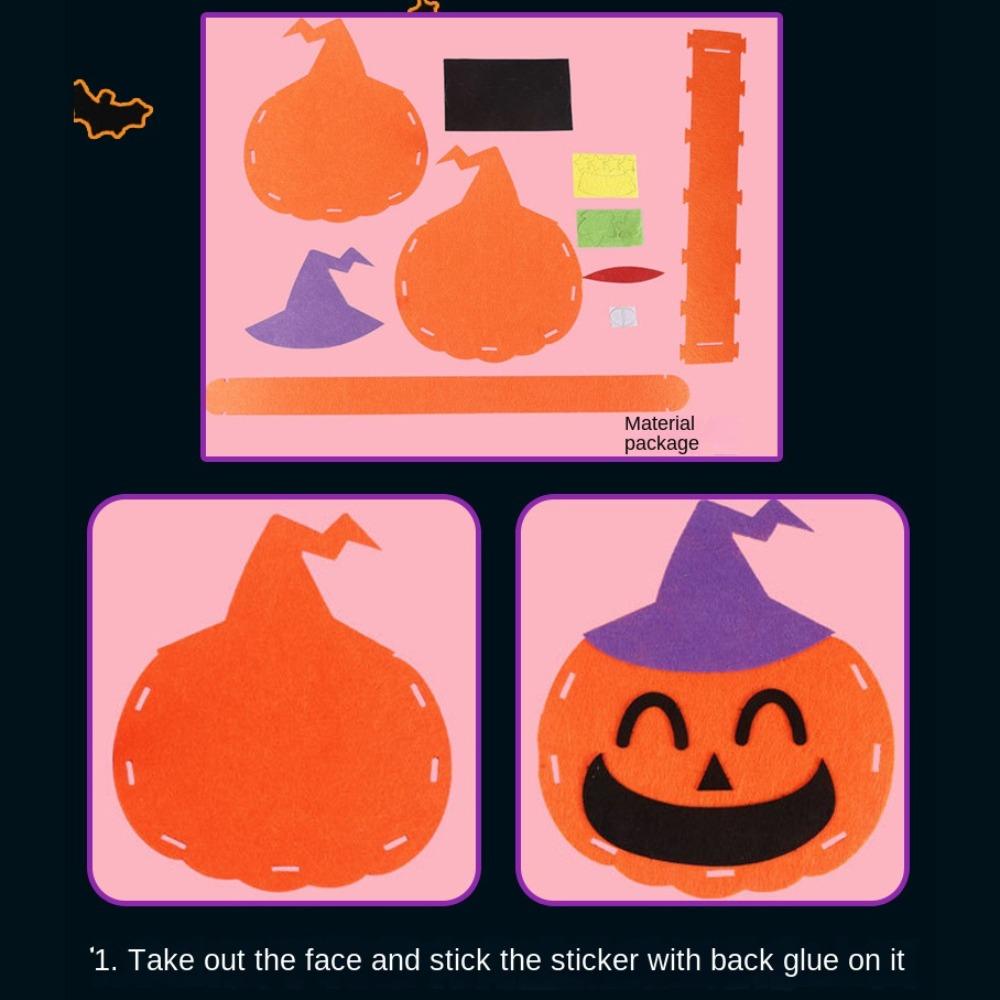 4pcs Pumpkin Halloween Candy Bag Cartoon Gift Basket Tote Bag Portable Storage Bucket For Kids