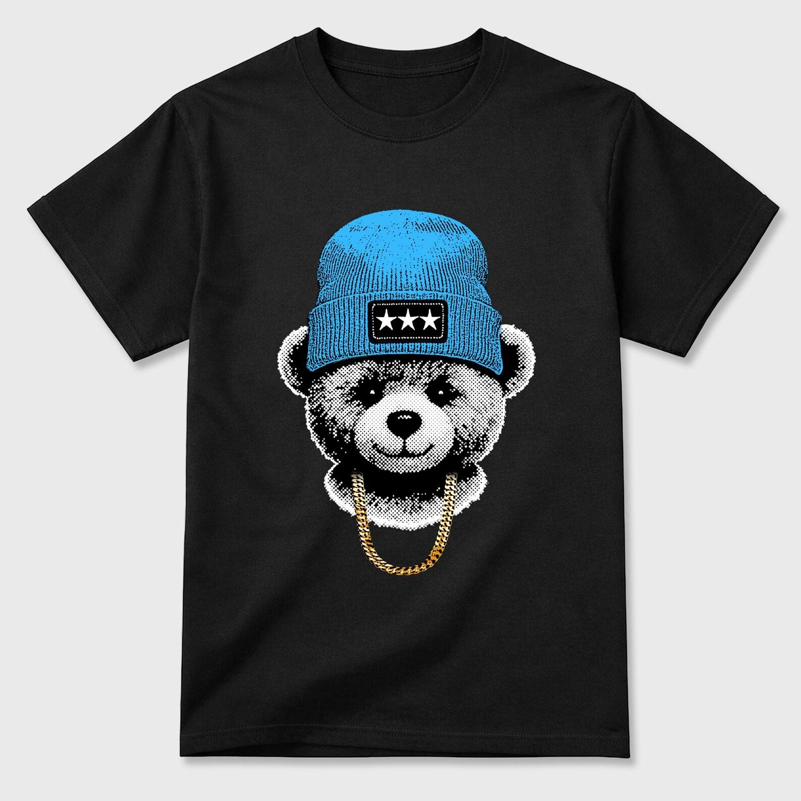 Gangster Teddy graphic tee. Streetwear Brand Graphic T-Shirt. Foams University Blue S
