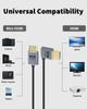 Duttek 8k Mini-HDMI zu HDMI Konverter Kurz 1 Stecker zu Stecker Konverter Unterstützt für Kameras und Camcorder L-förmiges Kabel, 30 cm, 48 Gbit/s, Ultradünn