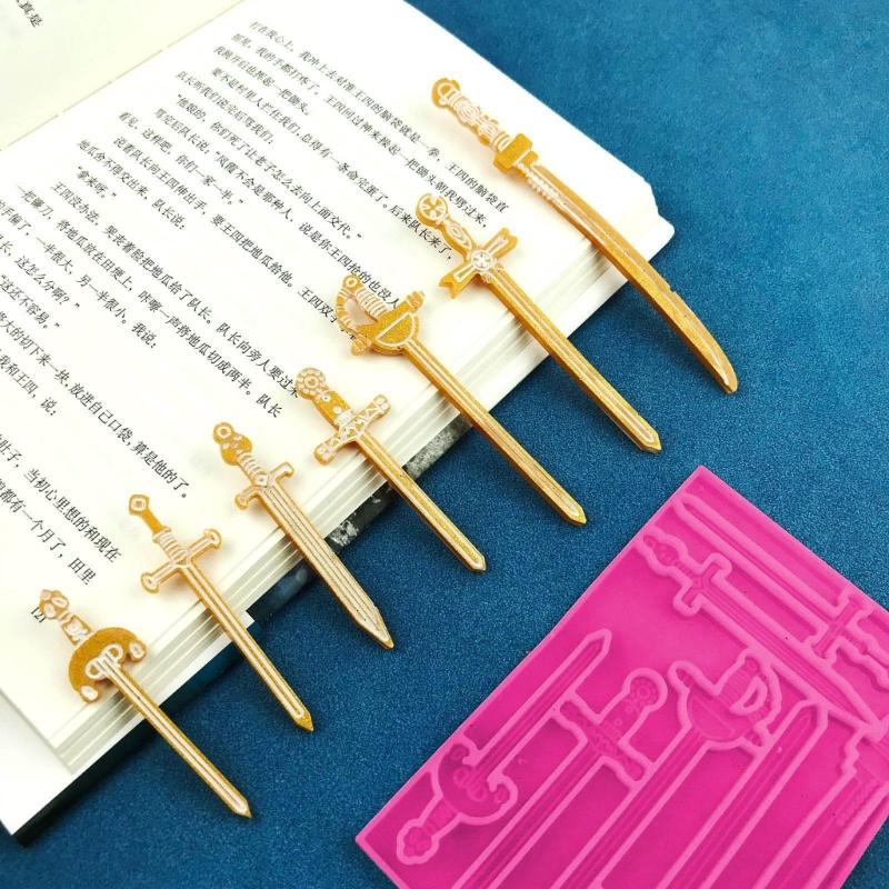 Sword Shaped Bookmark Resin Mold DIY Bookmark Mold Silicone Bookmark Mold for Epoxy Resin Casting Keychain Jewelry Mold