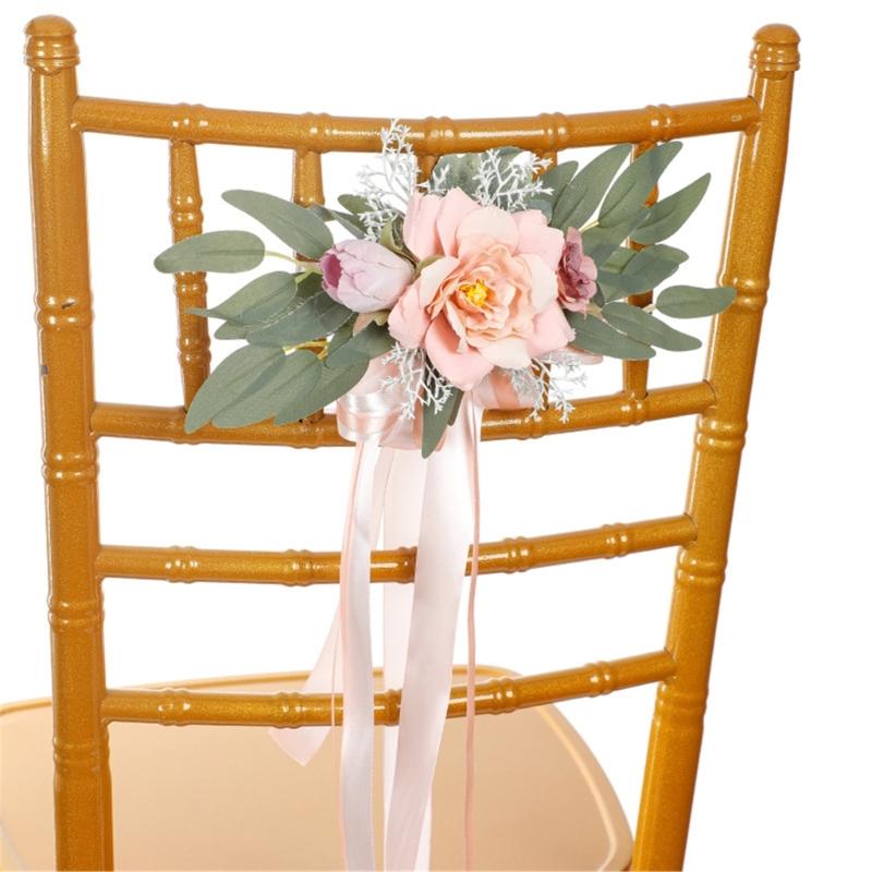 Tulle Church Wedding Chair Flowers Newest Chair Sashes Bands Chair Flowers for Weddings and Event