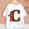 Fnafs Children T-shirt Five Nights At Freddys Letter Tee Top Round Collar Clothing Kawaii Summer Short Sleeve Kids Clothes Gift