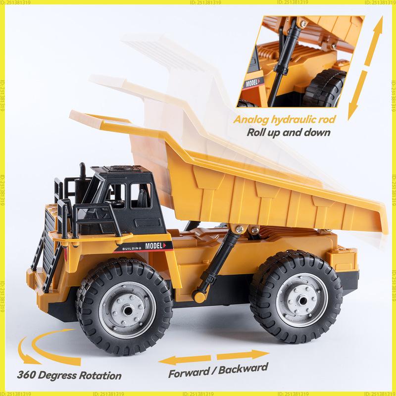 New 4Wd Remote Control Rc Alloy Dump Truck Car Engineering Vehicle Radio Control Remote Control Car Toys Children'S Gifts