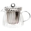 TAMAKI Teapot, Frilled, 14.5cm Diameter X 10cm Depth X 11.5cm Height, 450ml, Microwave-Safe, Heat-Resistant Glass, T-770573