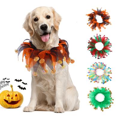 Colorful Pet Dog Collar Christmas Halloween Festive Plaid Dog Grooming Accessories New Pet Stuff for Canines