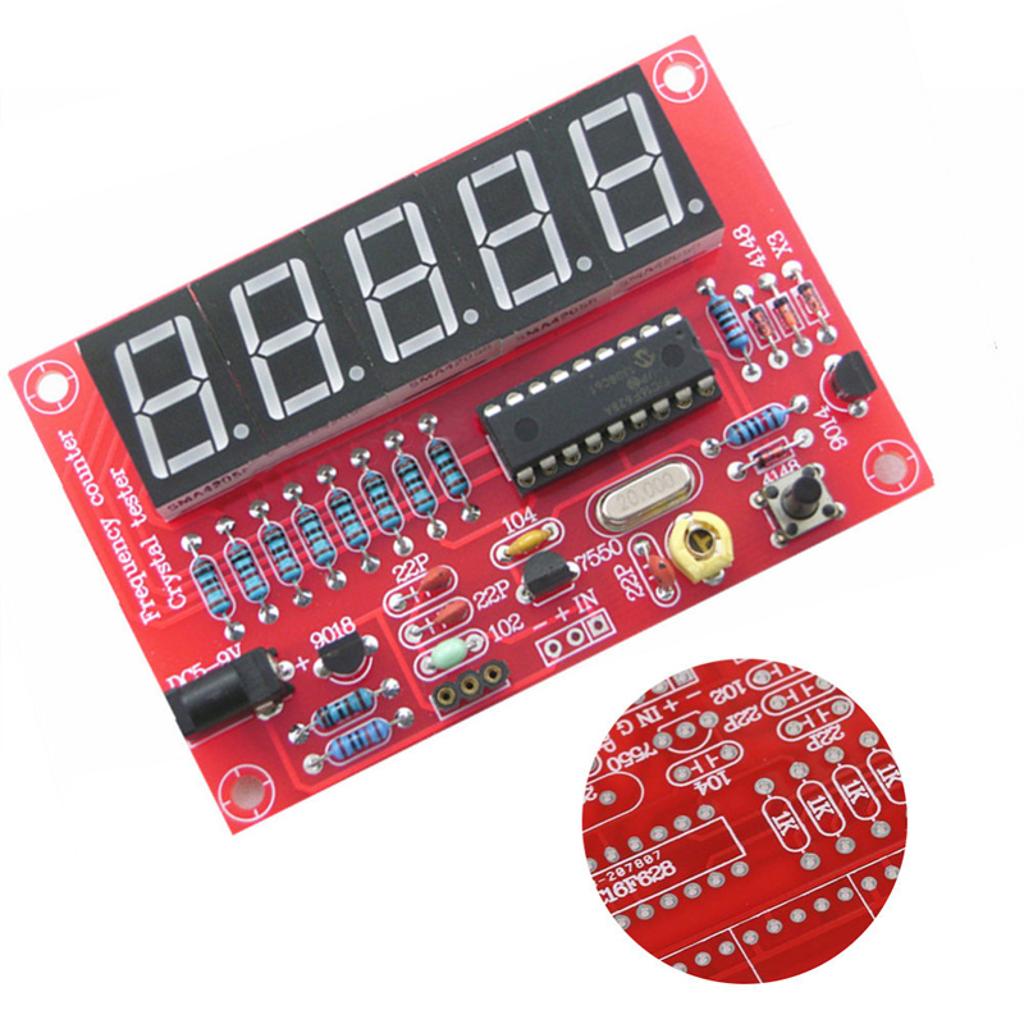 1 lot 1Hz-50MHz Frequency Counter DIY RF Kits Crystal Oscillator Meter Digital LED Tester Meter