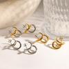 Geometric Stainless Steel Earrings With Titanium Steel Posts For Fashion Women