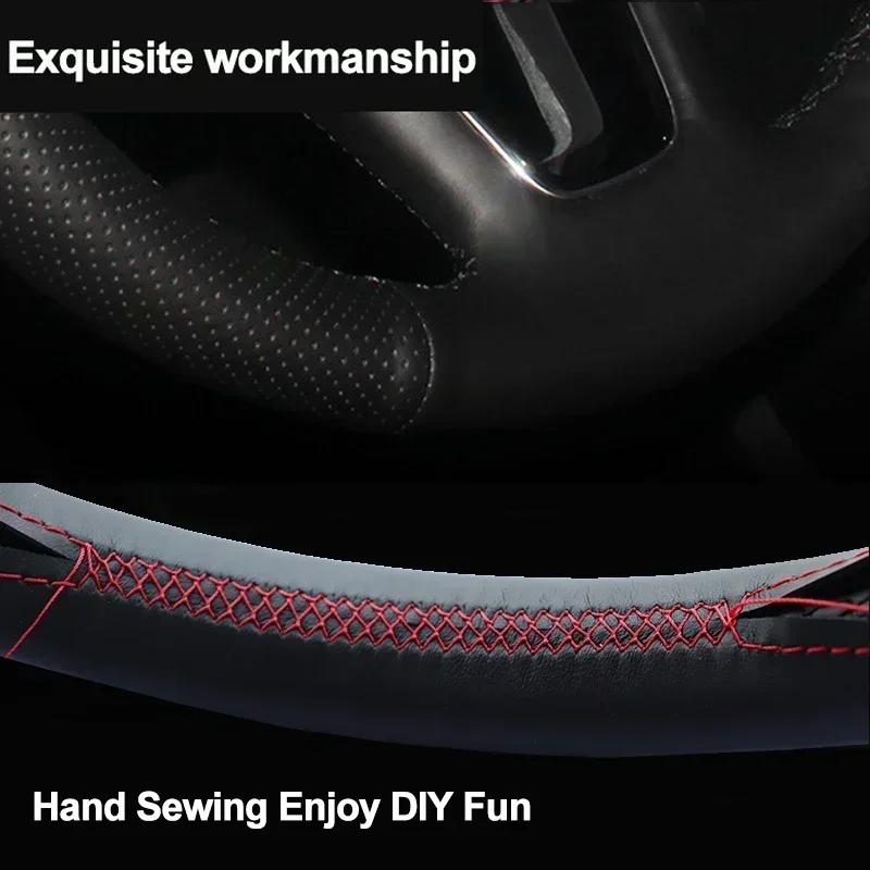 For Hyundai Kona I30 2017 2018 2019 2020 Hand Stitching Car Steering Wheel Cover Wrap Interior Non-slip Interior Accessorie