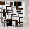 Geometric Shower Curtain for Adult,Vintage Black and Grey Brown Bathroom Curtain,Modern Farmhouse Bath Curtain Home Room Decor