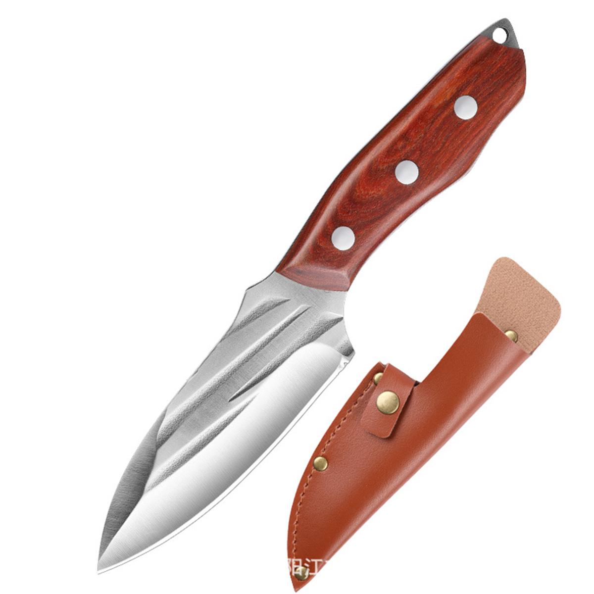 

Нож для разделки мяса, ручной кованый нож из нержавеющей стали 5Cr15Mov, нож для фруктов, нож для обвалки мяса, кухонный нож с деревянной ручкой