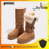 Women's Mid-Calf Gray High-Top Snow Boots 2025 - Thick-Soled, Velvet-Lined Winter Footwear