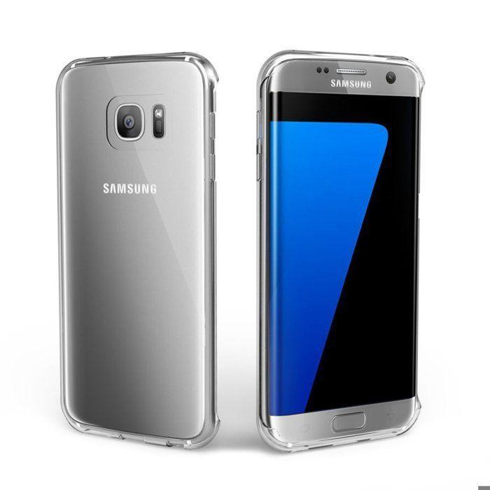 Coque et tour de cou pour Samsung Galaxy S7 Edge - TPU Souple Transparent Cordon Noir réglable Phonillico®