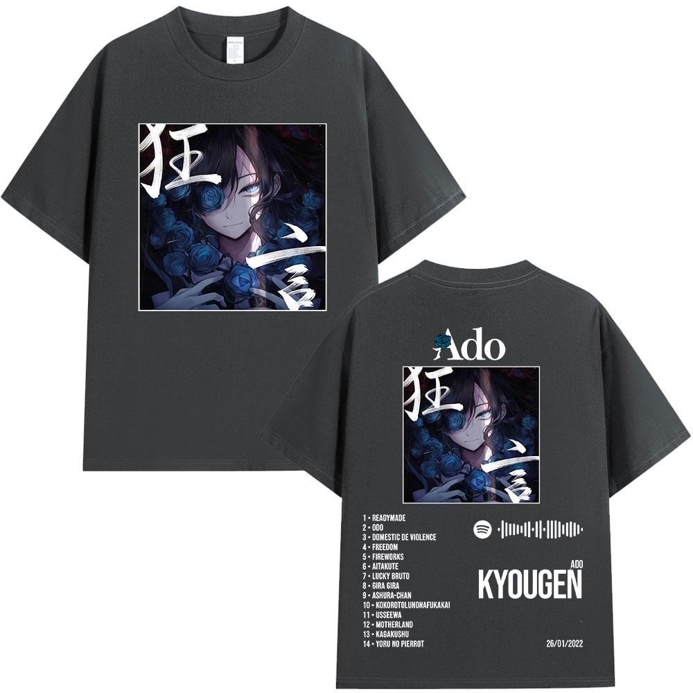 Ado World Tour 2025 Hibana Kyougen Tričko Pánské Dámské Oblečení Módní Tričko Bavlna Ležérní Krátký Rukáv Nadměrná Trička Topy