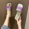 Ladies New Sandals and Slippers Printed Flat-bottomed Slippers Large Size Beach Slippers Easy To Wear Outside Slippers