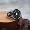 Viking Ring Norse Rune Men's Jewelry War Shield Design Trendy Accessory for Men