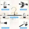 10pcs Adjustable Pants Hangers with Non-Slip Clips, Space-Saving Windproof Design for Towels, Socks, Underwear - Durable Metal Construction