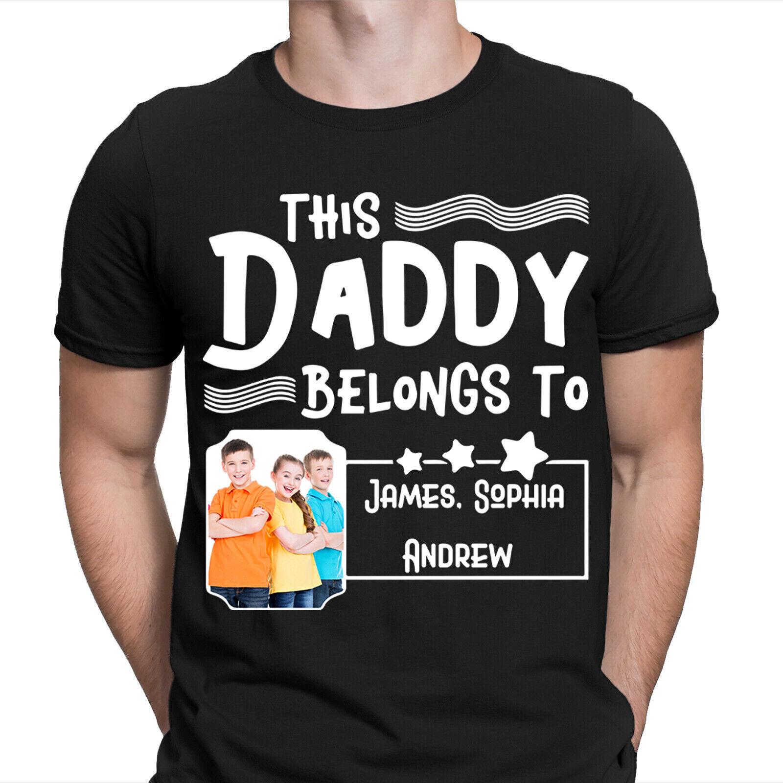 This Daddy Belongs To Personalised Fathers Day T Shirt Birthday Gift Tee Top #FD S