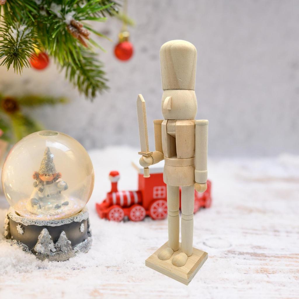 Wood Nutcracker Figurines Paint Your Own Mini Wooden Nutcracker Figure for Table Decor Arts Project Christmas Craft Supplies