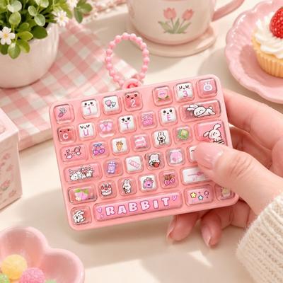 Cartoon 37 Keys Keyboard Keychain Mini Keyboard Clicker Keychain  Bag Ornaments