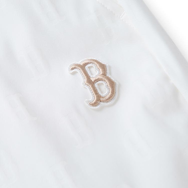 MLB Boston Red Sox Solid Color Casual Drawstring Mid-Waist Knit Joggers Unisex Bottoms Cream 3AWPM9141-WPM91