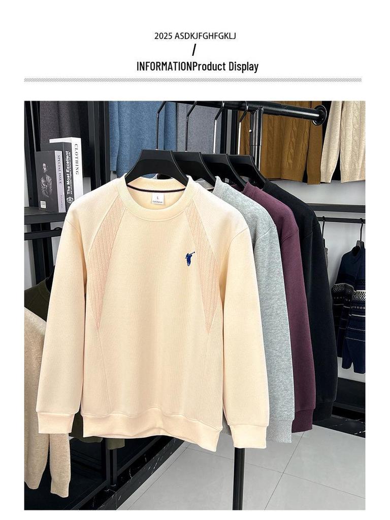 Men's Autumn 2025 Long-Staple Cotton Drop Shoulder Hoodie - Trendy Loose Fit, Long Sleeve