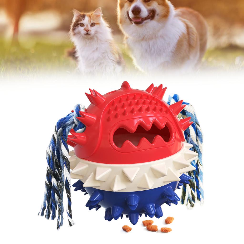 Jucărie Scârțâitoare pentru Câini, Distribuitor de Recompense, Minge Săritoare cu Sunet, Jucărie de Mestecat TPR, Instrument de Joc Interactiv pentru Animale de Companie pentru