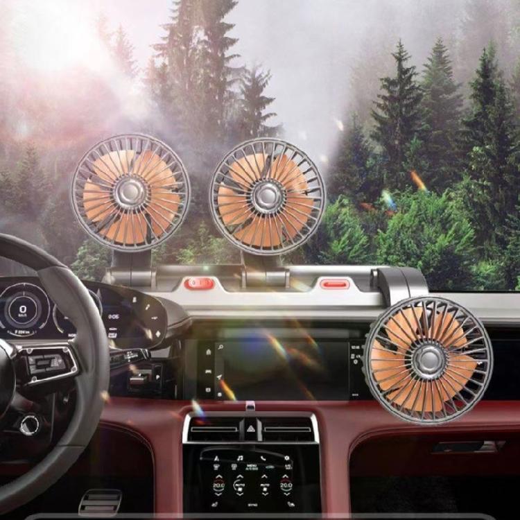 Cooling Fan Three Head Cooling Fan for Truck SUV Home Office USB Powered Fan Ventilation Fan 2 Wind Speed Adjustable