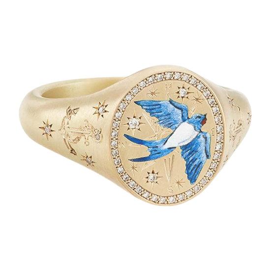 Butterfly Heart Pattern Versatile Finger Ring Titanium Steel 1 Pc