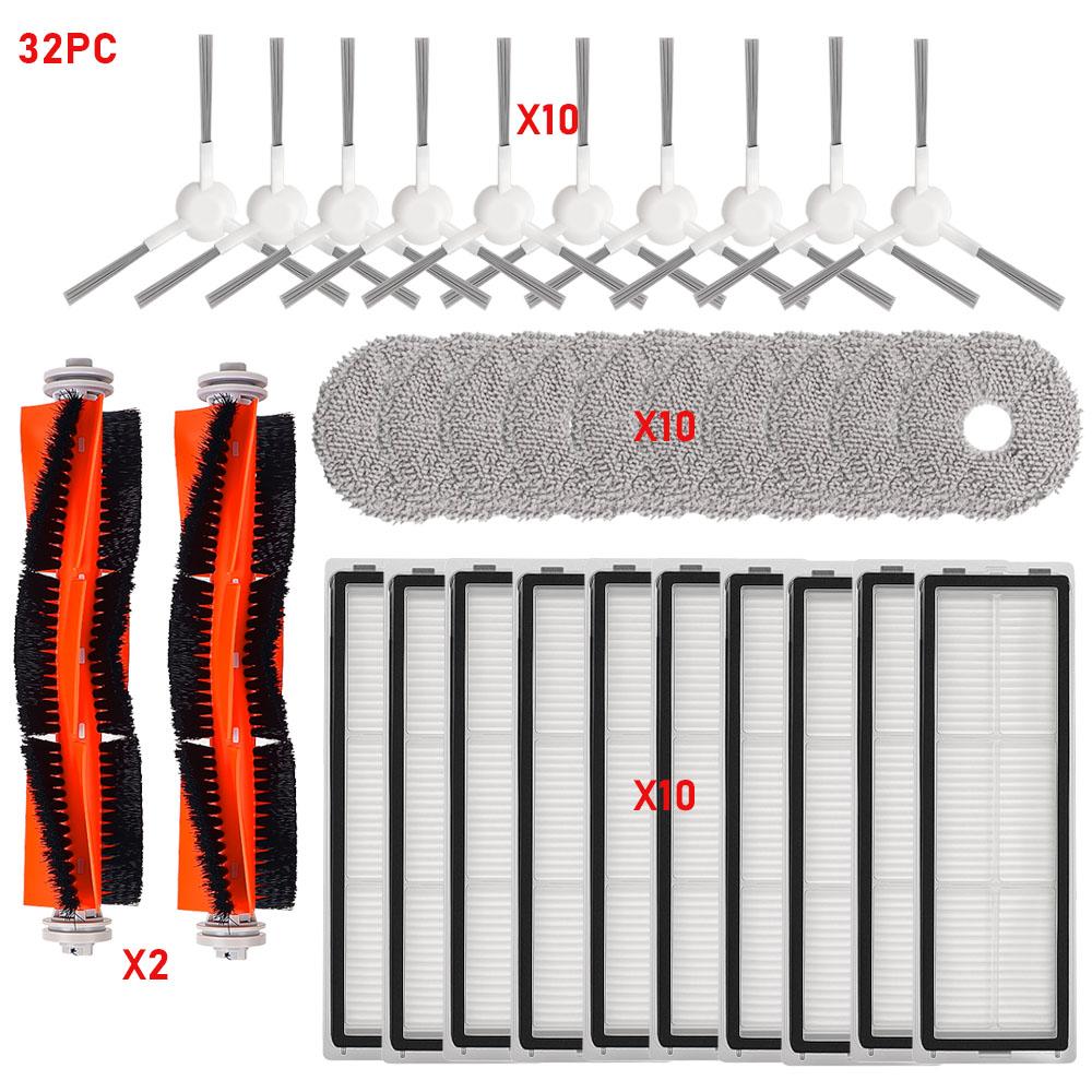 For Xiaomi S10+ S10 Plus B105 S20+ S20 Plus B108GL Robot Vacuum Cleaner Accessories Roller Side Brush Hepa Filter Mop Cloths