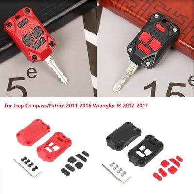 2/4-drzwiowy uchwyt na kluczyk samochodowy pokrowiec na klucze pokrowiec na Jeep Compass/Patriot 2011-2016 Wrangler JK 2007-2017 akcesoria czarny/