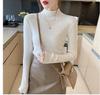 2024 Autumn Winter Women's Lazy Style Long Sleeve Knit Sweater with Half High Neck