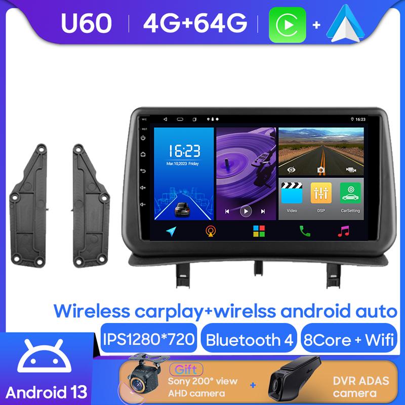 Android Multimedia For Renault Clio 3 2005 - 2014 Car Stereo CPU Radio QLED Player Navigation Carplay Auto HDR 5G Cam Dash WIFI
