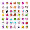 50 Cartoon Animal Cute Stickers Cute Shining Food Decorative Stickers Waterproof Stickers Fun Food