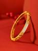 Retro Filigree Ruyi Gilt Court Hollow Design Bracelet Inlaid with No Matter Card Temperament Bracelet Niche High Sense