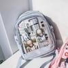 Daily Transparent Badge Y2K Ulzzang Ita Bag for Girls Harajuku Women's Beautiful Kawaii Backpack Casual Sweet Cute School Bag