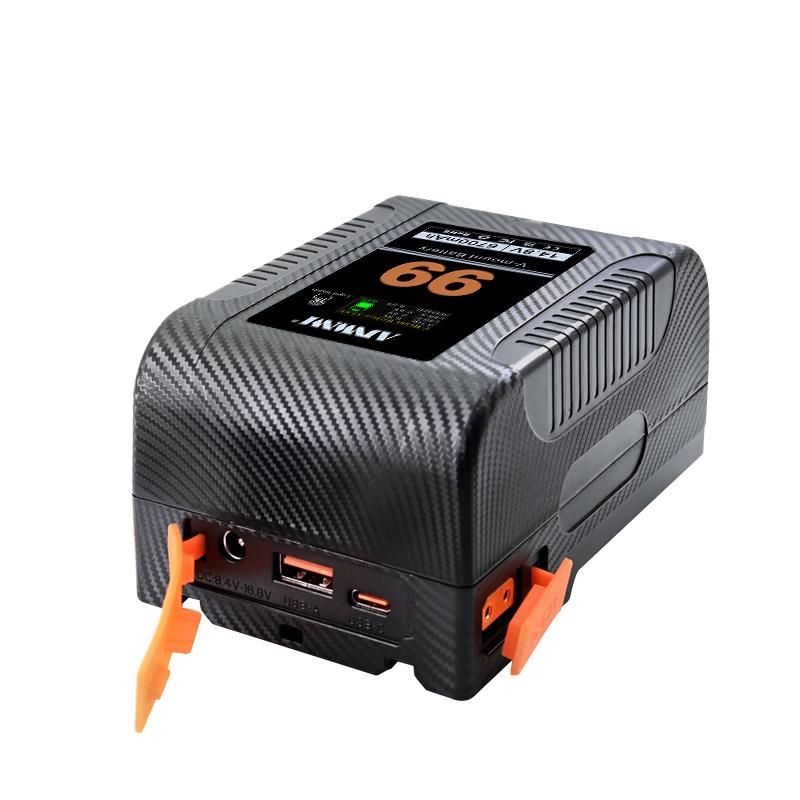 AJNWNM 6700mAh BP-99W-C V-Lock V Mount Battery for Canon R5C 4K 60P BMPCC 6K Pro4K 60P Recording Iphone 15 Pro Charge Until Fully