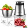 Mookalife Food Processor Compact 2 Types Bowls 0.6L 1.2L 5 Functions (chopmixmincepastegrind) 350W High Power Pure Copper Motor 2-speed 4-blade Baby