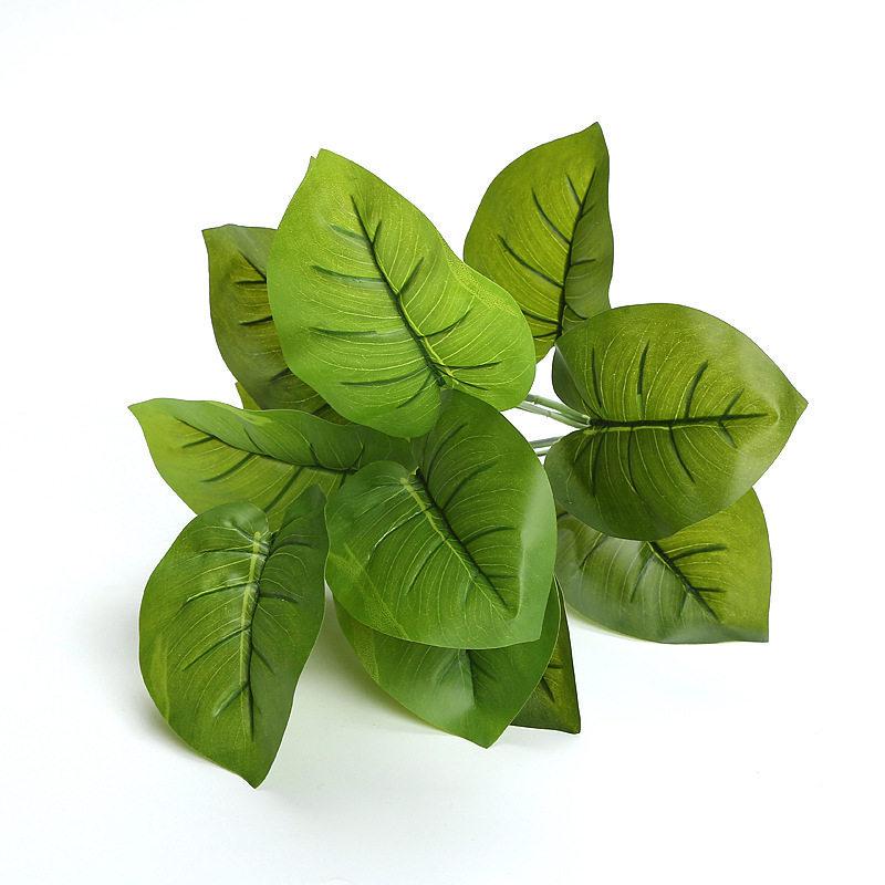 Artificial Pothos & Monstera Leaves Wall Decor for Living Room - Small Potted Greenery Arrangement