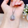 New 925 Sterling Silver Women Necklace Two Carat Drop -Shaped Pendant Full Diamond Zircon Clavicle Chain Jewelry Gift