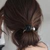 Mno Women's Poop Bun Hairstyle Low Bun Pretty Rose Hair Band Black Elastic Hair Band Hair Tie Women's Poop Hair Tie