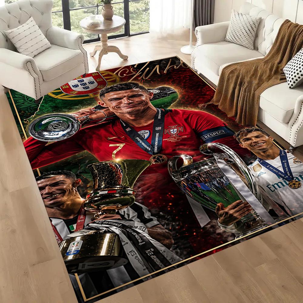 Cristiano Ronaldo 121 Teppich Büroteppich Design für Balkon Arbeitszimmer Eingangsbereich Außen rutschfester Teppich Anime Bürodekoration Geschenk für Festivals