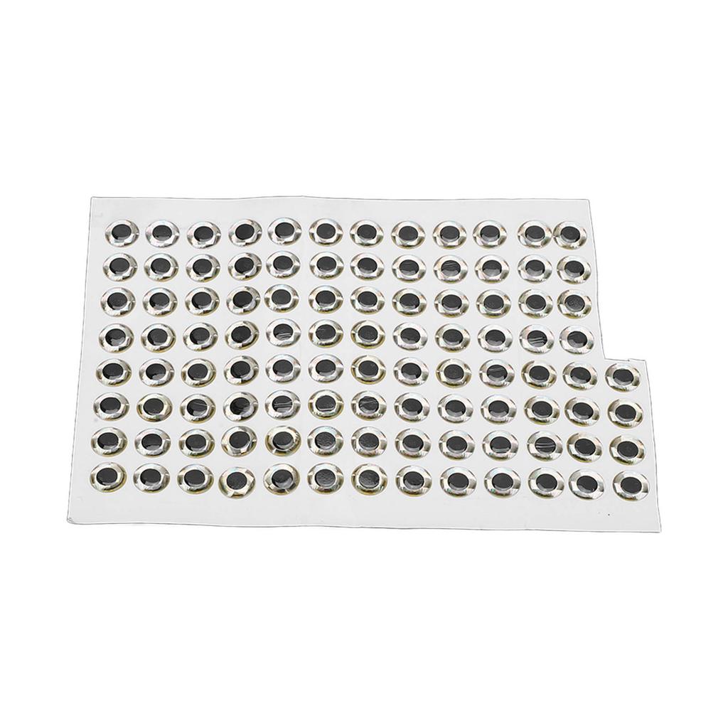 100pcs 10mm Artificial Fishing Eyes Fish Eyes Sticker Fishing Accessories Tackle Fishing Lure EyesSilver
