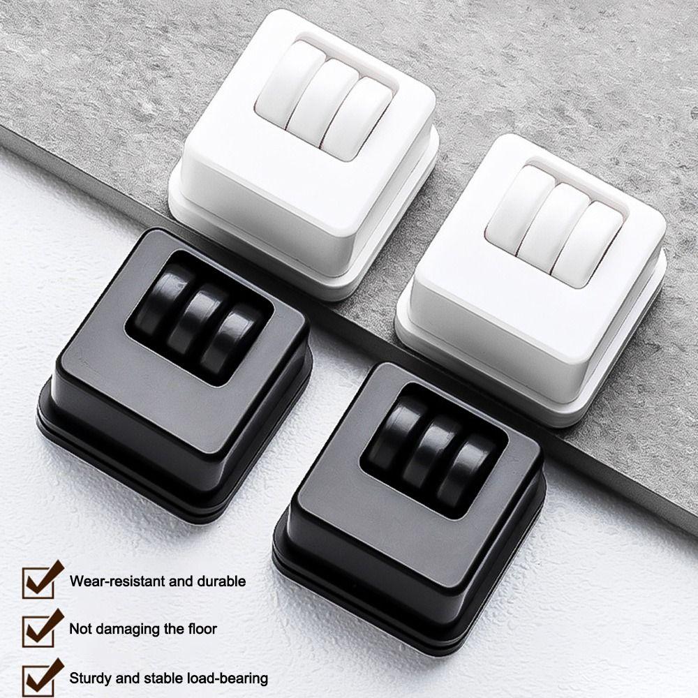 4Pcs Durable Self Adhesive Universal Wheel Mute With Brake Mini Pulley Base Self Adhesive Pulley Furniture Move Accessories