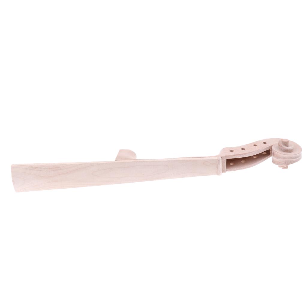 Exquisite Solid Wood Violin Fiddle Neck with Fingerboard for 4/4 DIY Parts