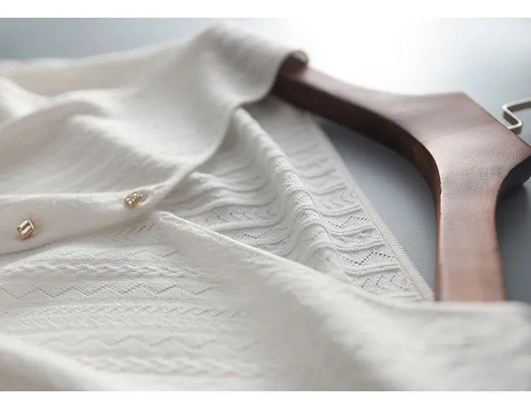 2026 Summer Women's Ice Silk Knit Cardigan: Korean Style V-Neck, Solid Color, Short Sleeve, Slim, Hollow Design, Sun Protection.