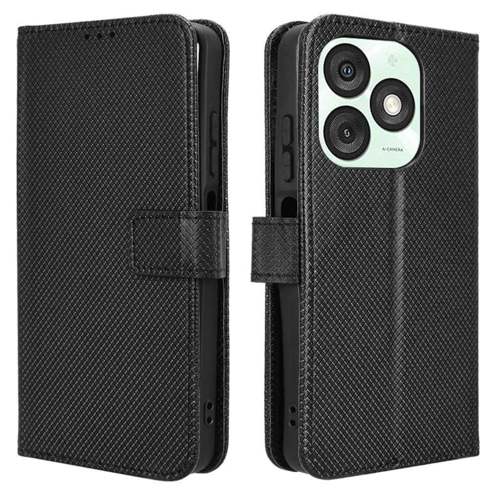 For itel A50 Case Diamond Texture PU Leather Phone Cover