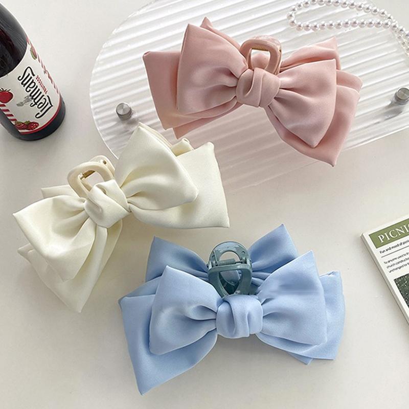 Double Sided Big Bow Hair Claws For Women Elegant Shark Hair Clip Girl Claw Clip Advanced Headwear Hair Accessories